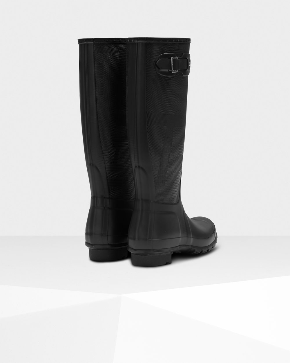 Womens Tall Rain Boots - Hunter Original Exploded Logo Texture (35YEQDRXU) - Black